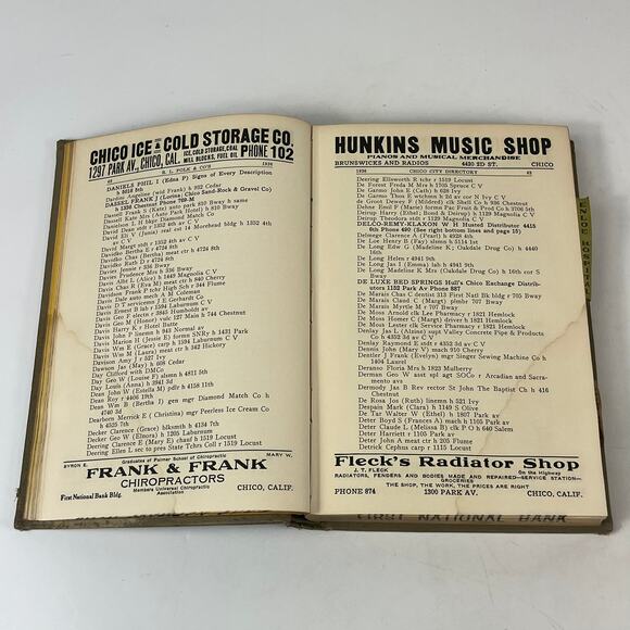 1926 CA Chico Oroville City Directory POOR Ancestry Genealogy Reference Antique - Picture 14 of 16